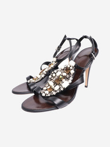 Giuseppe Zanotti Black bejewelled strappy sandals - size EU 41