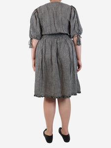 Zimmermann Black gingham midi dress - size UK 12