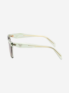 Prada Green transparent square-frame sunglasses