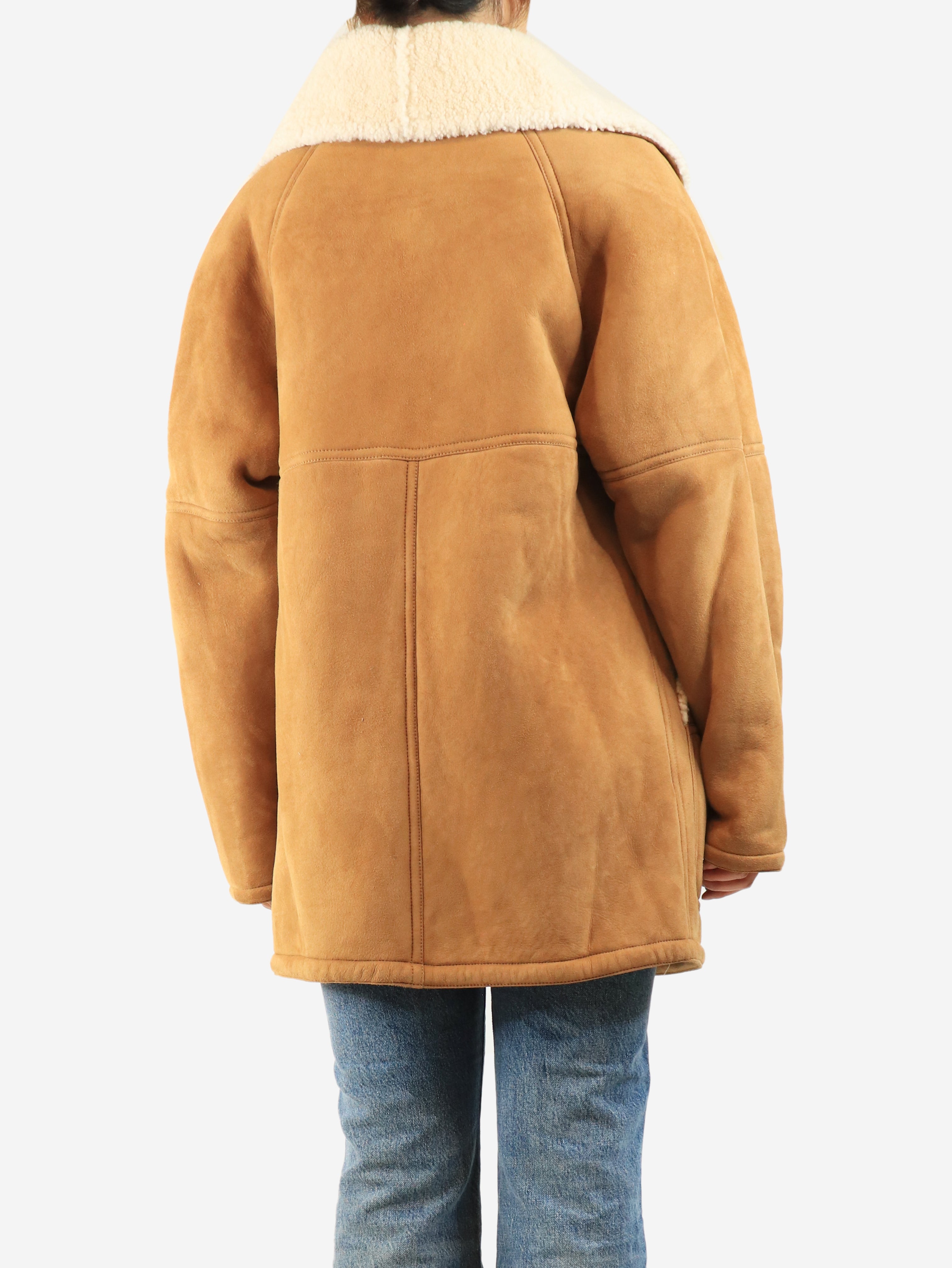Brown shearling coat - size M