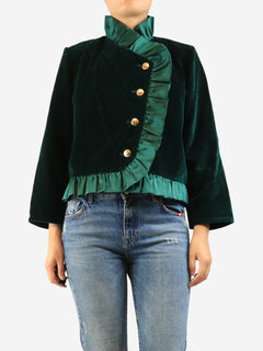 Dark green Dune velvet jacket - size UK 14