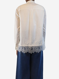 The Kooples White lace trim shirt - size XXS