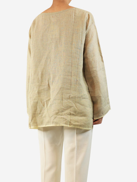 Oatmeal linen tunic - size XL alternate image