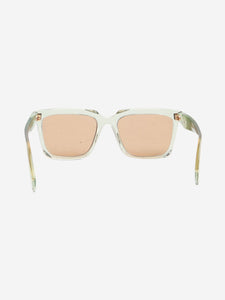Prada Green transparent square-frame sunglasses