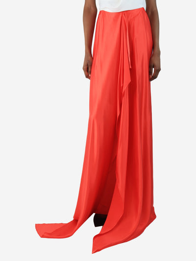 Red silk maxi skirt - size UK 8 Skirts Bernadette 