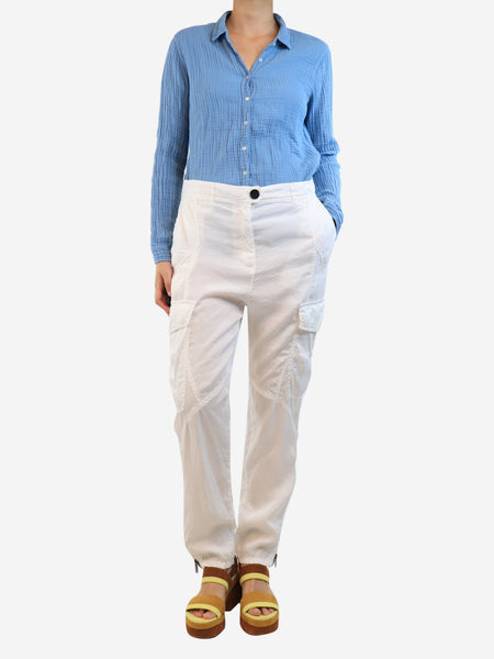White lightweight combat trousers - size UK 12 alternate image