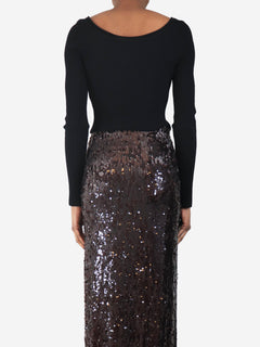 Black ribbed wide neck crop knit top - size S Knitwear Phillip Lim 