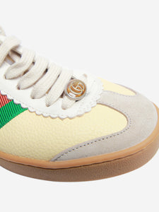 Gucci Yellow G74 Web-stripe trainers - size EU 34