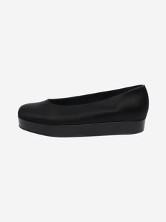 Black satin platform flats - size EU 39.5 Flat Shoes Loro Piana 