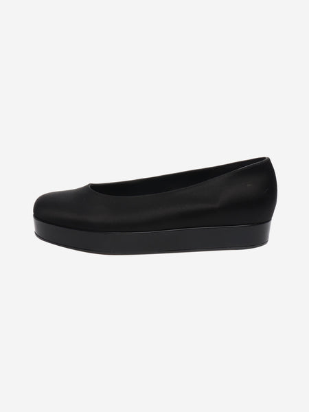 Black satin platform flats - size EU 39.5 product image