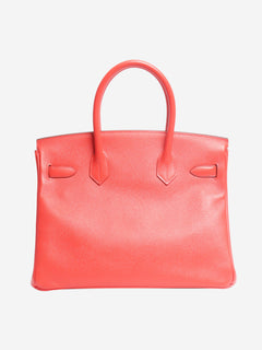 Red Birkin 30 bag in Togo leather Top Handle Bags Hermes 