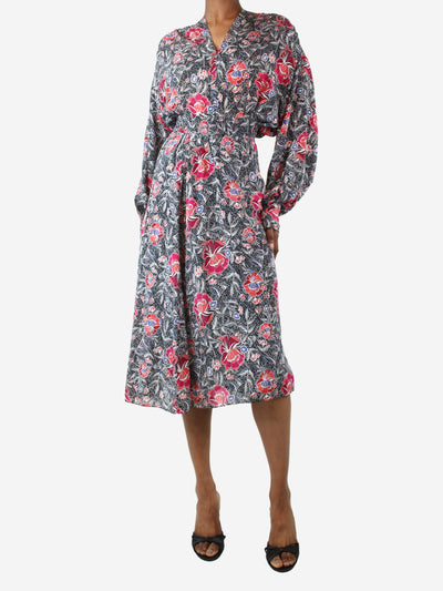 Black floral-printed silk blouse and skirt set - size UK 6 Sets Isabel Marant Etoile 