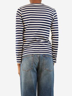 Navy and white striped top - size S Tops Comme Des Garçons 