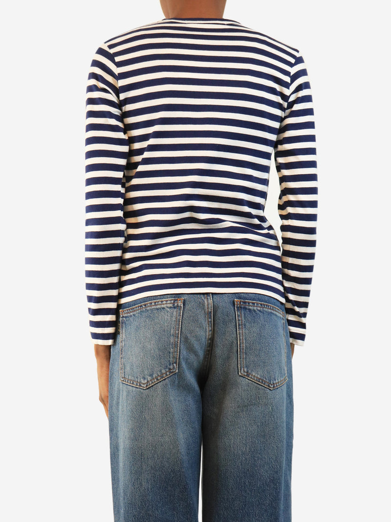 Navy and white striped top - size S Tops Comme Des Garçons 