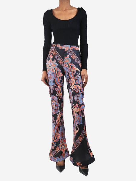Black paisley trousers - size UK 8 alternate image