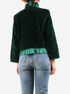 Dark green Dune velvet jacket - size UK 14
