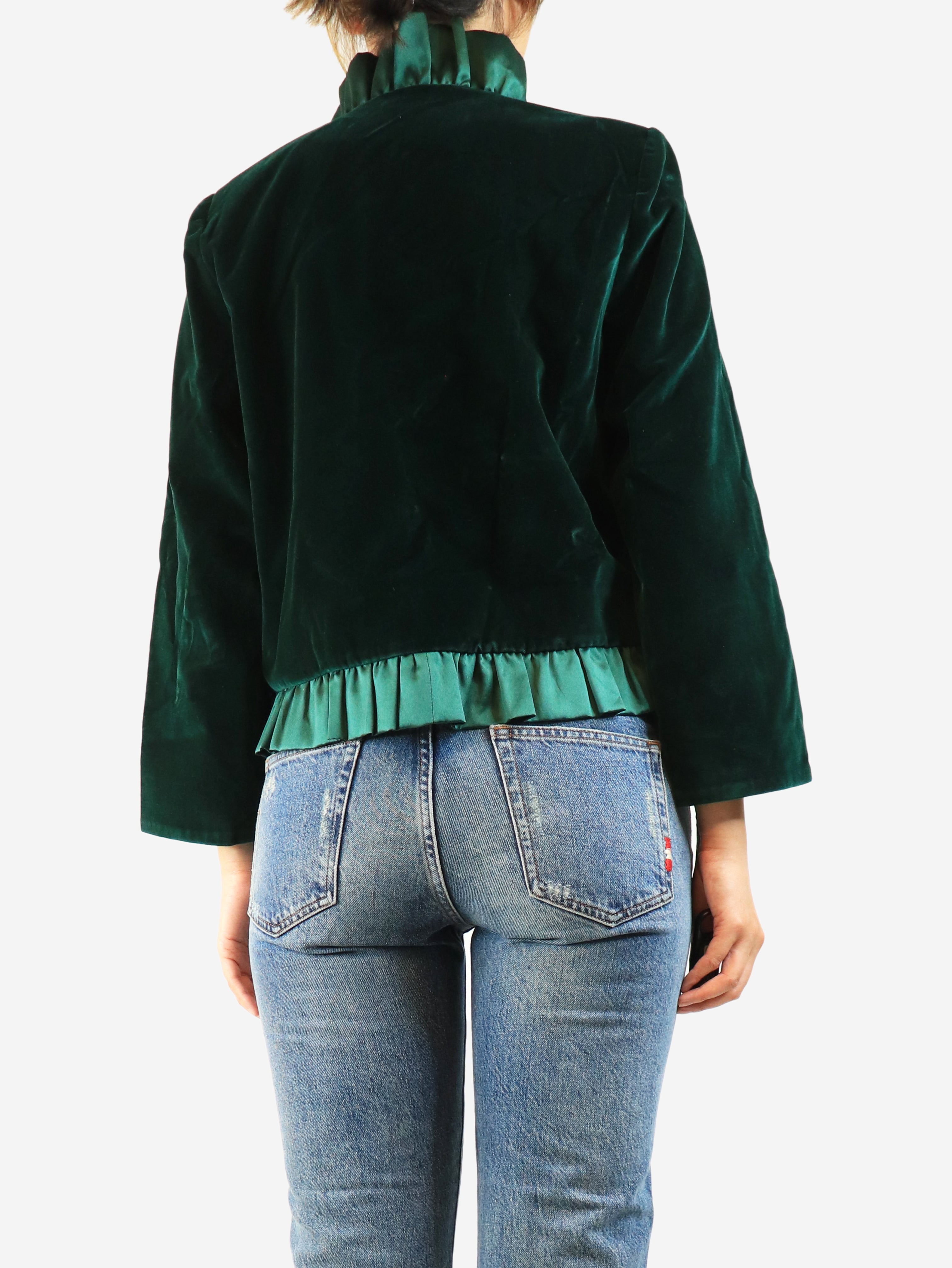Dark green Dune velvet jacket - size UK 14