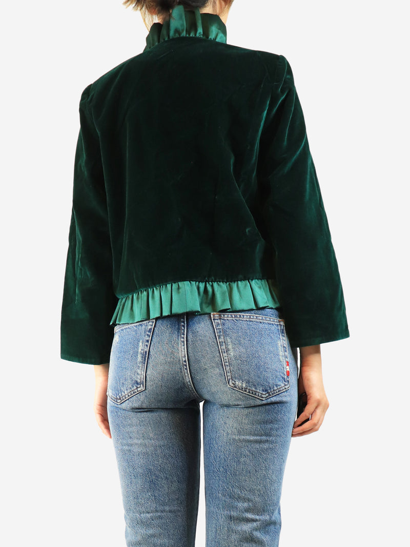 Dark green Dune velvet jacket - size UK 14