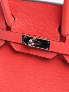 Red Birkin 30 bag in Togo leather Top Handle Bags Hermes 