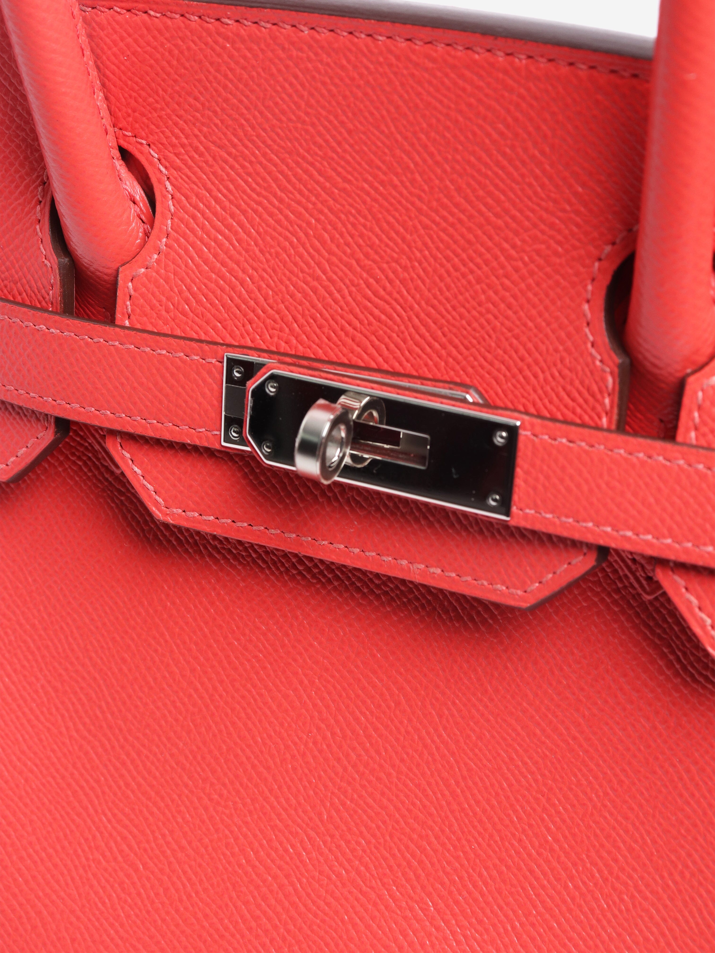 Red Birkin 30 bag in Togo leather Top Handle Bags Hermes 