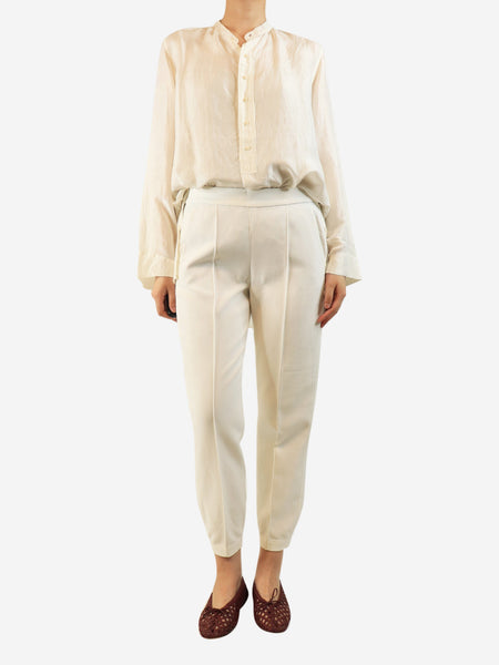 White tapered trousers - size UK 8 alternate image