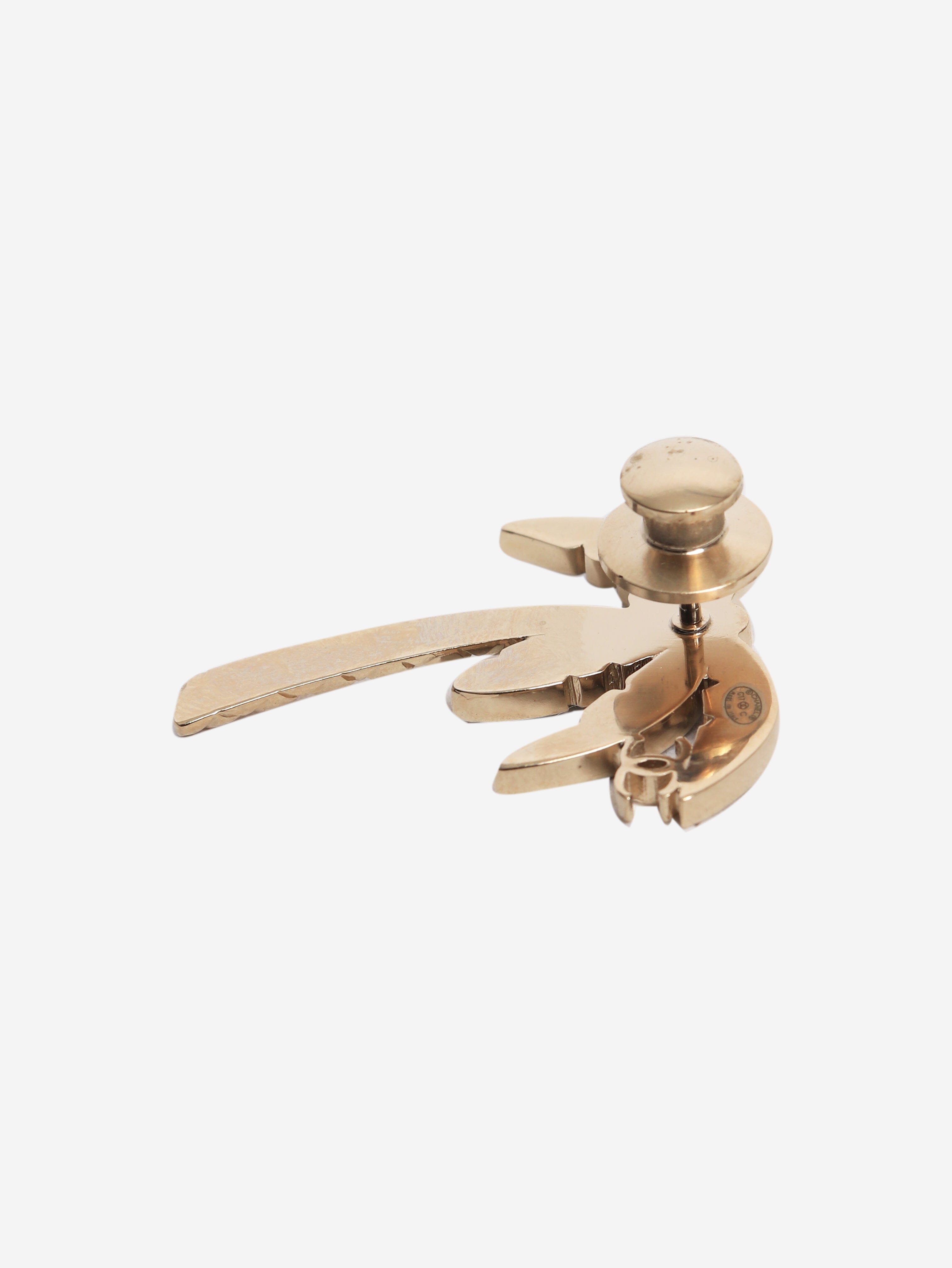 Gold and black palm tree pin brooch Brooches Chanel 