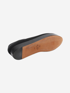Black satin platform flats - size EU 39.5 Flat Shoes Loro Piana 