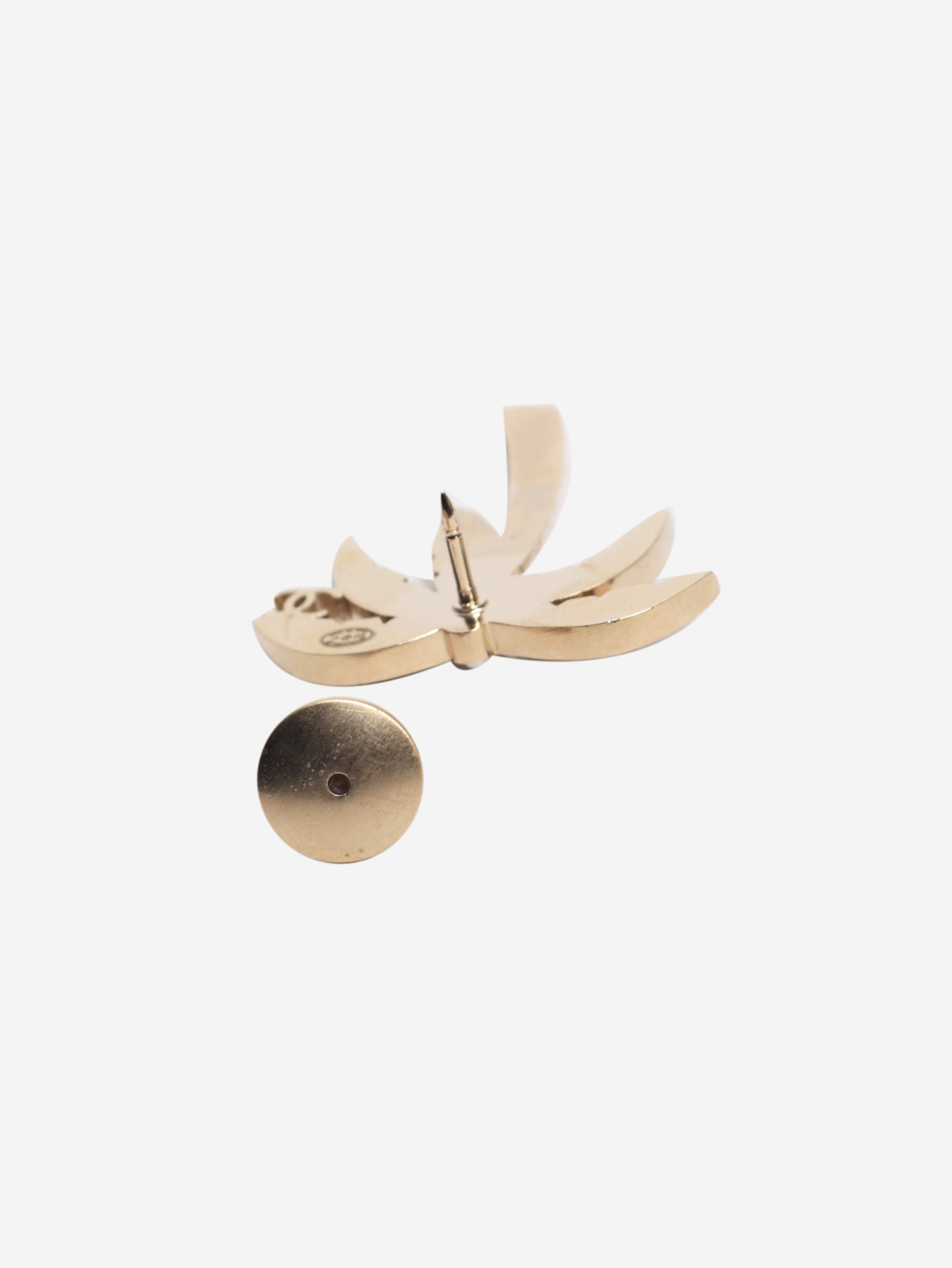 Gold and black palm tree pin brooch Brooches Chanel 