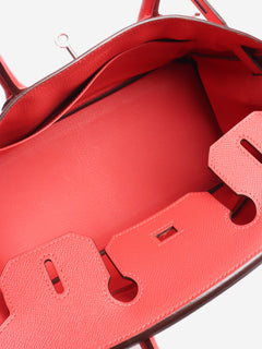 Red Birkin 30 bag in Togo leather Top Handle Bags Hermes 