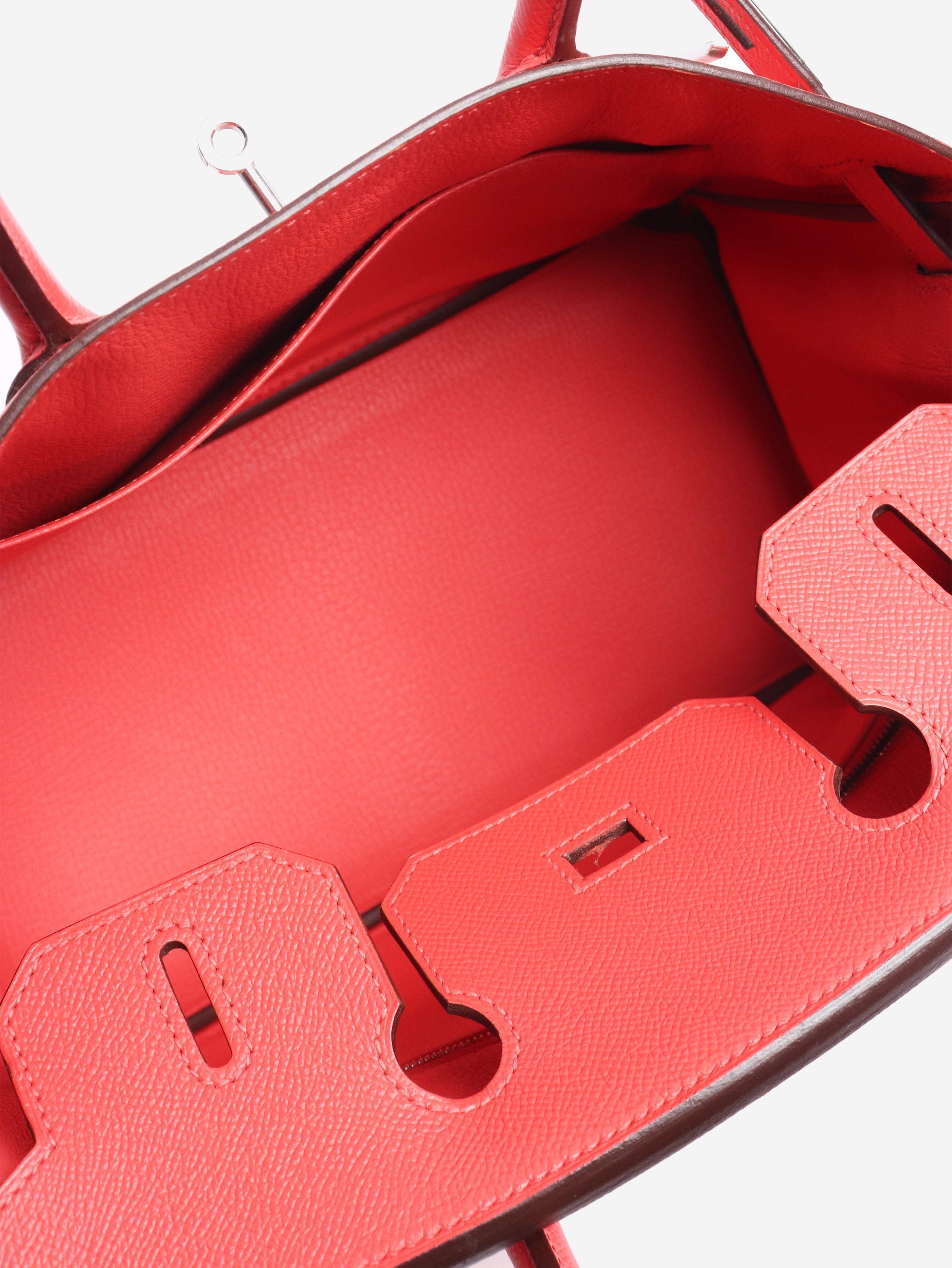 Red Birkin 30 bag in Togo leather Top Handle Bags Hermes 