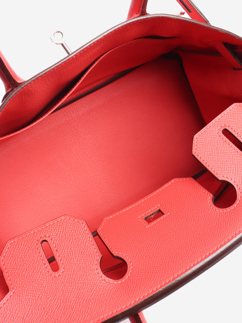 Red Birkin 30 bag in Togo leather Top Handle Bags Hermes 