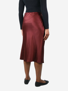 Joseph Burgundy silk satin skirt - size UK 14