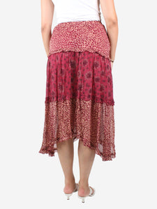 Ba&sh Red floral printed midi skirt - size XS