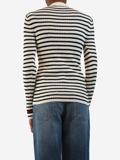 Navy and white striped jumper - size XS Knitwear Max Mara 