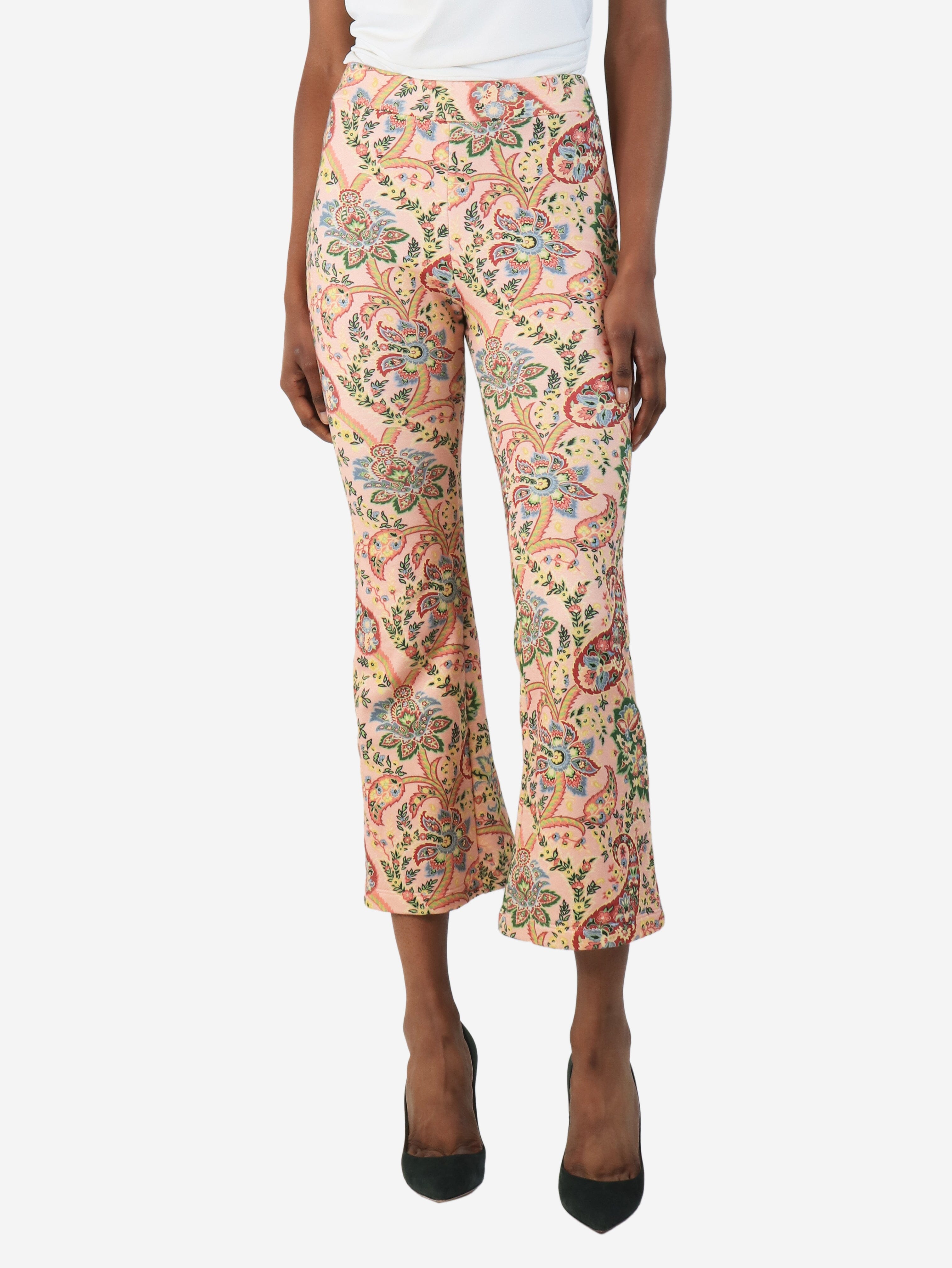 Pink floral and paisley trousers - size UK 10 Trousers Etro 