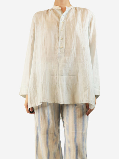 Ice blue silk shirt - size L Tops Dosa 