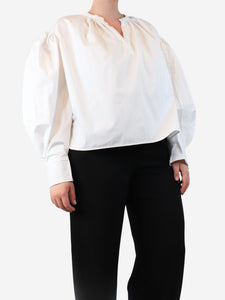 Isabel Marant Etoile White balloon-sleeve top - size UK 12