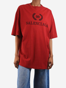 Balenciaga Red logo print t-shirt - size XS