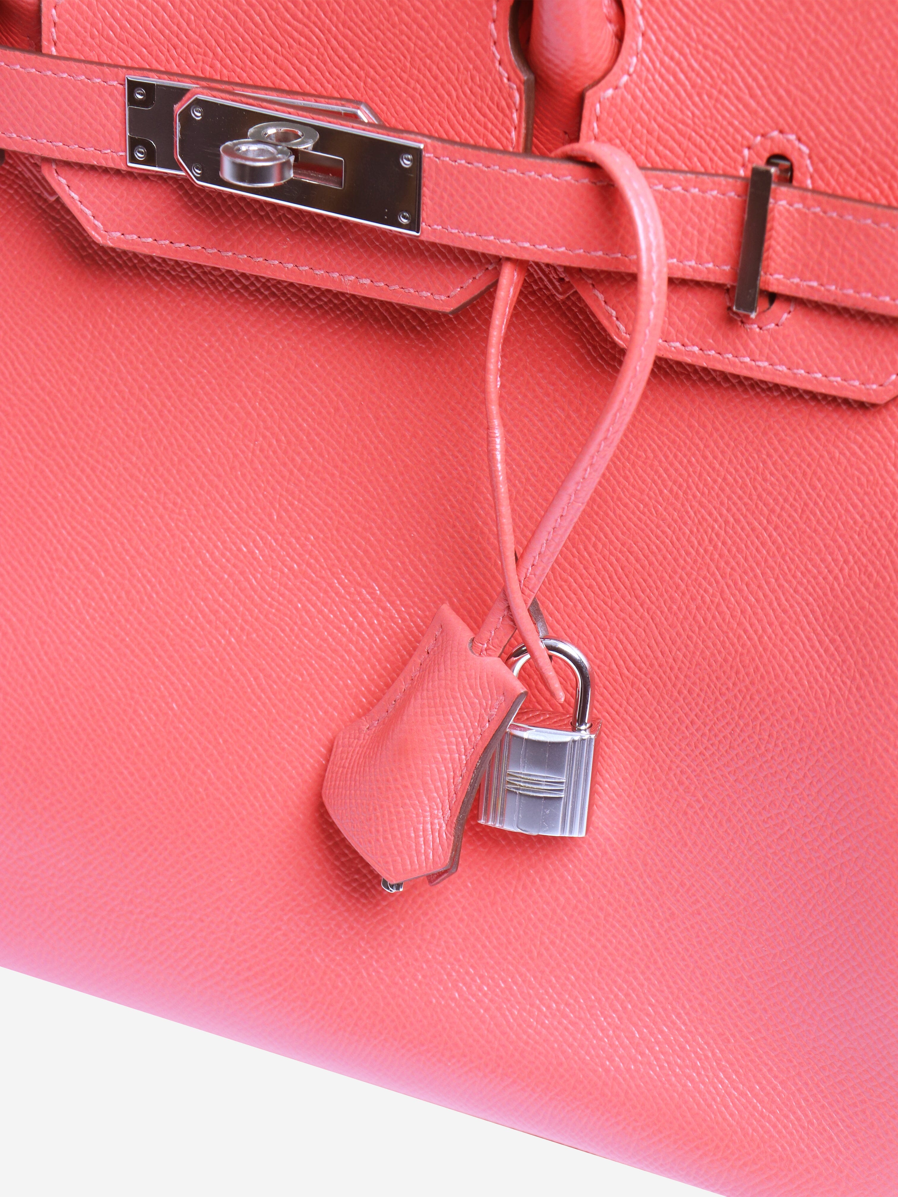 Red Birkin 30 bag in Togo leather Top Handle Bags Hermes 