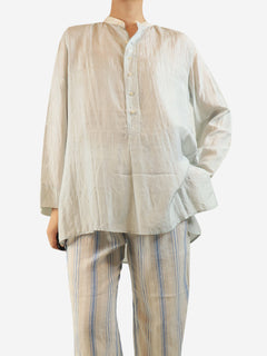 Ice blue silk shirt - size L Tops Dosa 