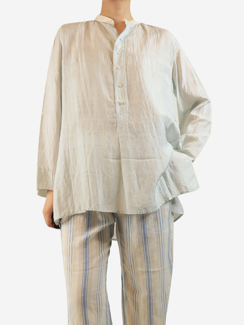 Ice blue silk shirt - size L Tops Dosa 