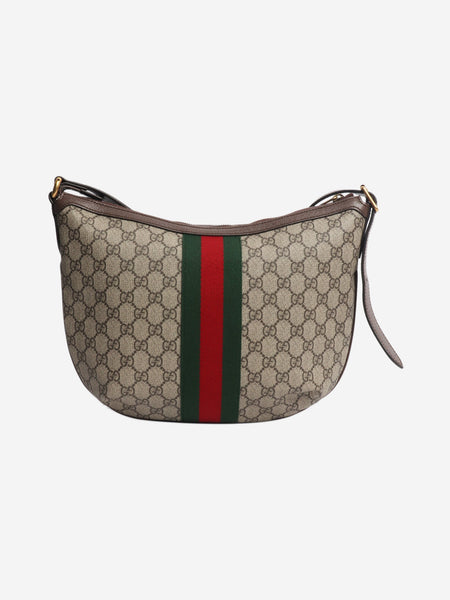 Brown Ophidia half moon hobo bag alternate image