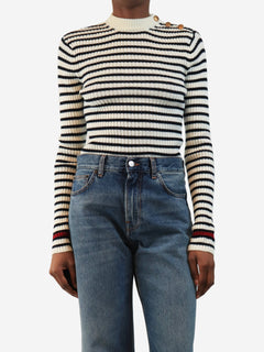 Navy and white striped jumper - size XS Knitwear Max Mara 