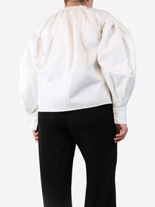 Isabel Marant Etoile White balloon-sleeve top - size UK 12