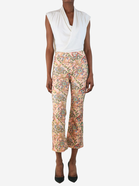 Pink floral and paisley trousers - size UK 10 alternate image