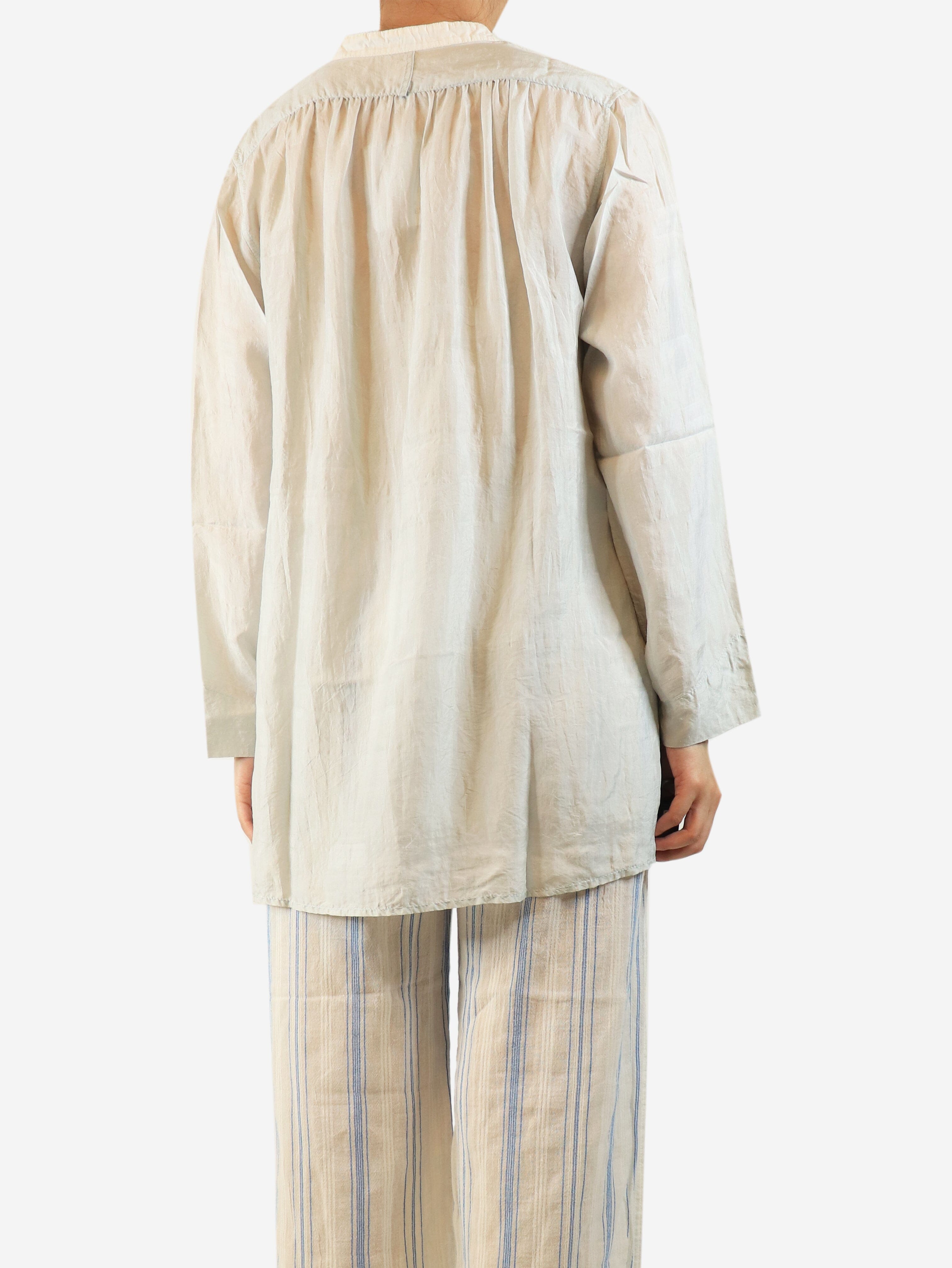 Ice blue silk shirt - size L Tops Dosa 