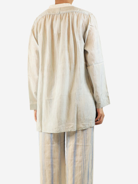 Ice blue silk shirt - size L alternate image