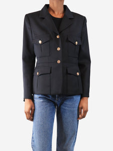 The Kooples Black new-stretch smoking jacket - size UK 8