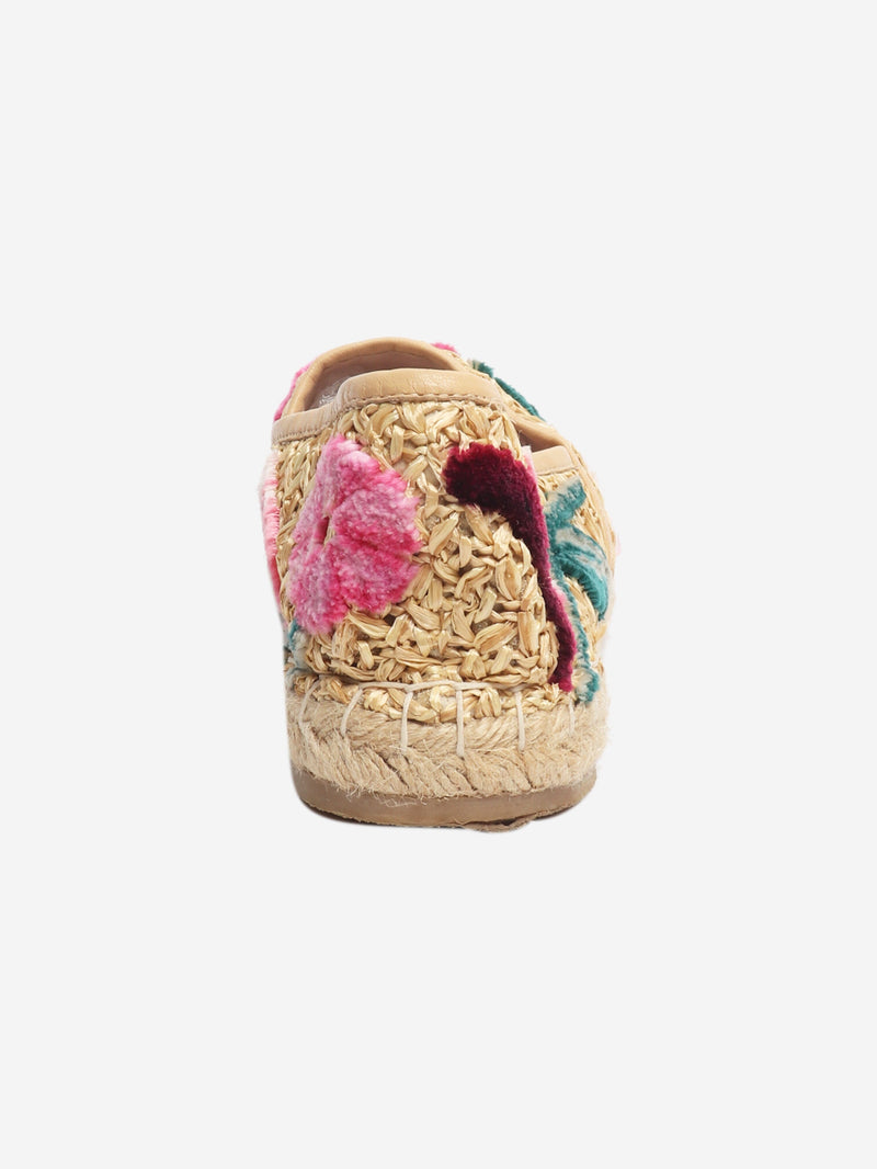 Neutral floral espadrilles - size EU 39