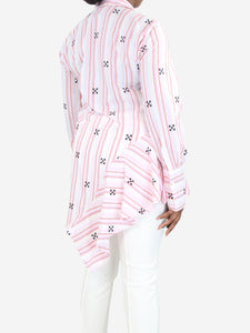 Off-White Pink striped shirt - size UK 12